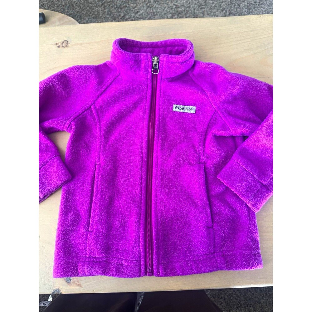 Columbia Unisex Baby Toddler 3T Purple Fleece Jacket Full Zip Pockets